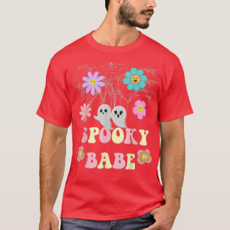 T-shirt Vibes de bébé Éffrayant super Retro Floral Ghost H