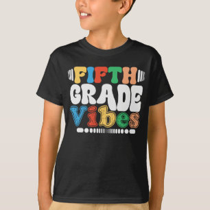 T-shirt Vibes De Cinquième Année Drôle Retour À L'École 5E