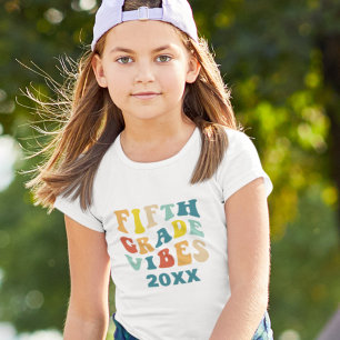 T-shirt Vibes de cinquième année retour à l'école rétro