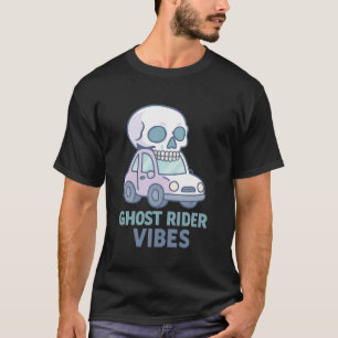 T-shirt Vibes de Ghost Rider Crâne Conduisant une Voiture