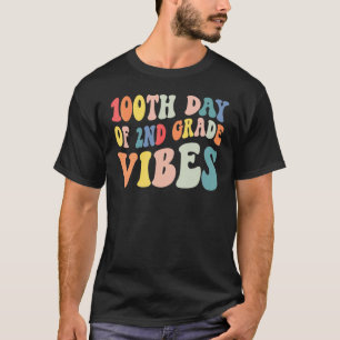 T-shirt Vibes de la 100e journée de 2e année Prof Retro Ha