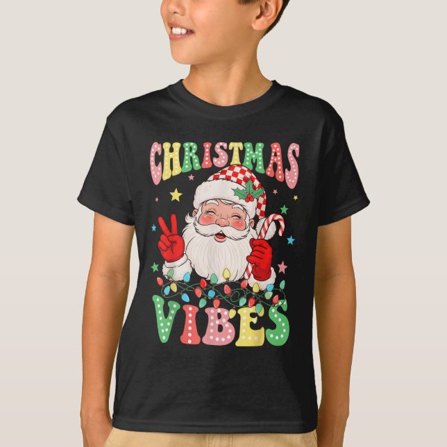 T-shirt Vibes de Noël super Santa Claus Jours de Noël (Devant)