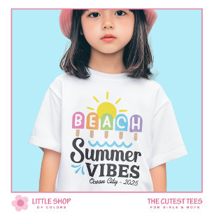 T-shirt Vibes de plage estivale Filles personnalisables
