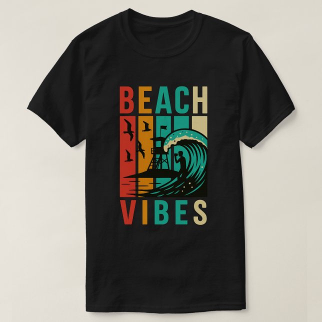 T-shirt Vibes de plage Vintage (Design devant)