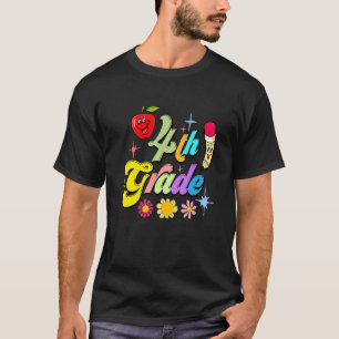 T-shirt Vibes de quatrième année Équipe de 4e année Rétro