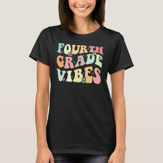 T-shirt Vibes de quatrième année  Équipe de 4e année Rétro