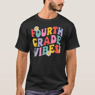 T-shirt Vibes de quatrième année Retour à l'école 4e année