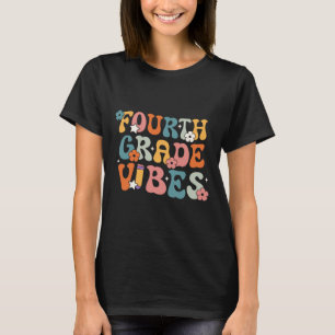 T-shirt Vibes De Quatrième Année Retour À L'École Rétro 4E