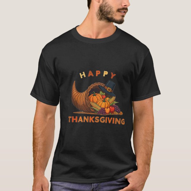 T-shirt Vibes De Récolte : Un Thanksgiving Abondant (Devant)
