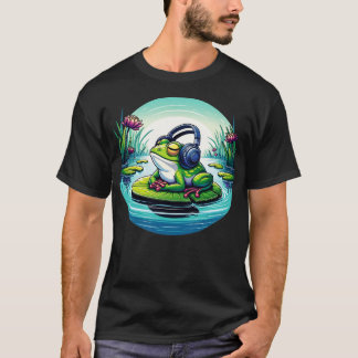T-shirt Vibes de refroidissement Frog Zen Musique Lover Am