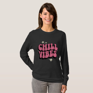 T-shirt "Vibes de refroidissement" rose rétro