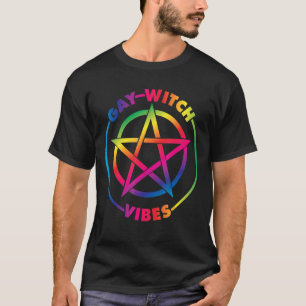 T-shirt Vibes de sorcière gay avec des couleurs de fierté 