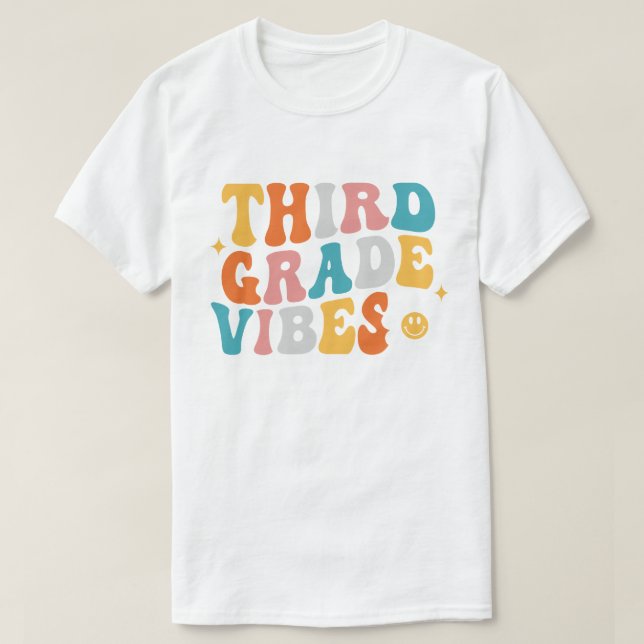 T-shirt Vibes de troisième grade (Design devant)