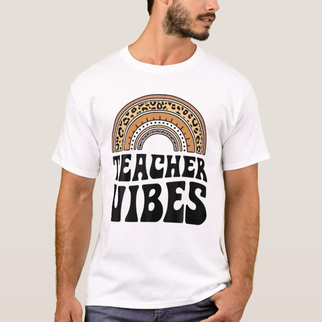 T-shirt Vibes D'Enseignant Premier Jour Retour À L'École L (Devant)