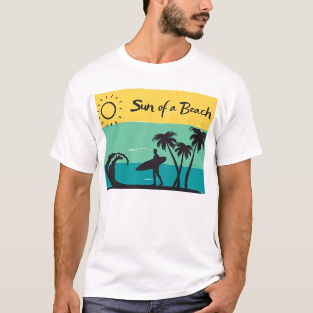 T-shirt Vibes d'été amusantes Soleil d'une plage (Devant)