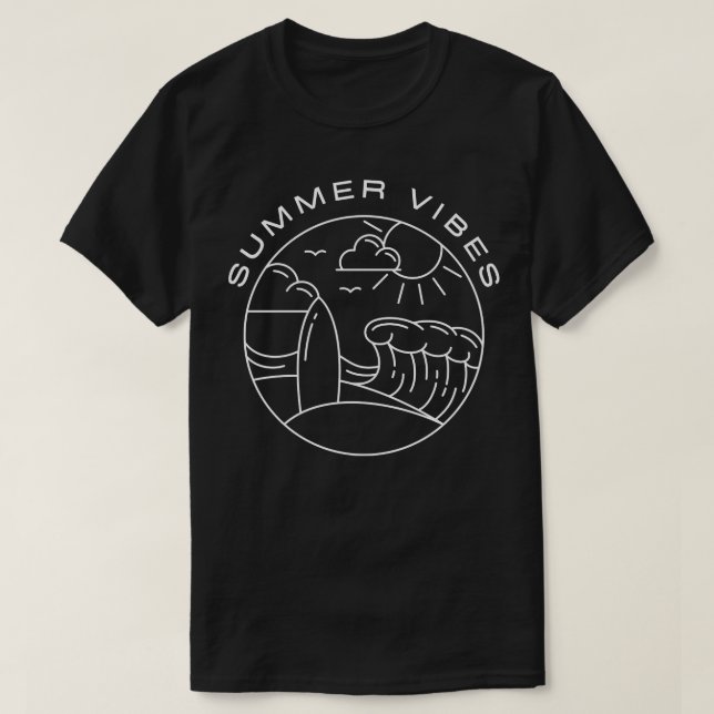 T-shirt Vibes d'été Amusants Summer Beach Sand Surf Design (Design devant)