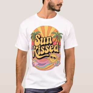 T-shirt Vibes d'été colorées Palm Tree Artwork pour T-Shir