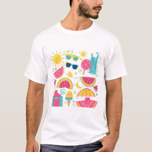 T-shirt Vibes d'été colorées - saison ludique et amusante
