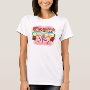 T-shirt Vibes d'été Conception des lunettes de soleil de