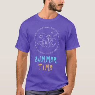 T-shirt Vibes d'été du soleil & vacances, Art esquissé