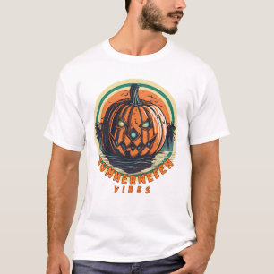 T-shirt Vibes d'été Éffrayant Citrouille d'été