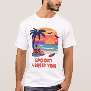 T-shirt Vibes d'été Éffrayantes amusantes heureux Hallowee
