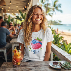 T-shirt Vibes d'été et fraise amusante
