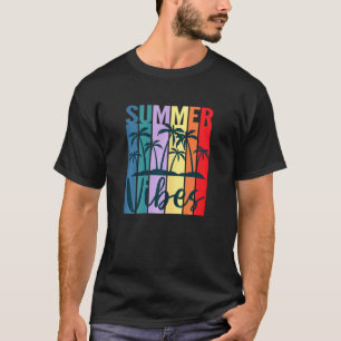 T-shirt Vibes d'été pour femmes Retro Vintage coucher de s