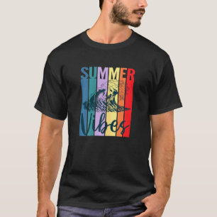 T-shirt Vibes d'été pour femmes Retro Vintage Sunset Ocean