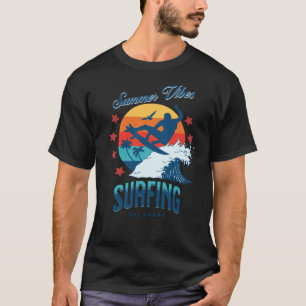 T-shirt Vibes d'été Surfant Delaware États-Unis