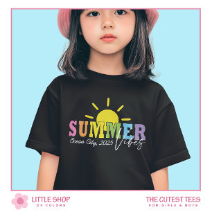 T-shirt Vibes d'été Typographie Colorée Filles