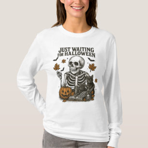 T-shirt Vibes d'Halloween de squelette éffrayant