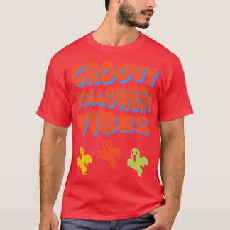T-shirt Vibes d'Halloween Fantômes Couleurs rétro