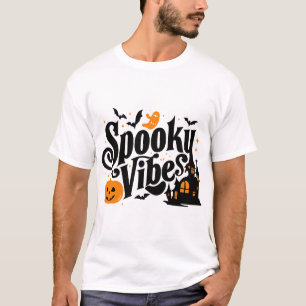 T-shirt Vibes éffrayantes Cute Ghost Citrouille Haunted Ho