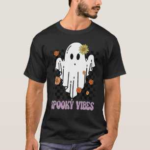 T-shirt Vibes éffrayantes Fleur Super Fantôme Halloween Éf