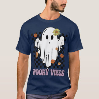 T-shirt Vibes éffrayantes Fleur Super Fantôme Halloween Éf