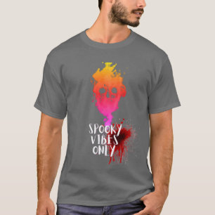 T-shirt Vibes éffrayantes Uniquement Rouge Fumée Crâne Hal