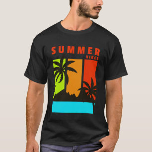 T-shirt Vibes Été Plage Fraîche Palmiers Surf Awesome P