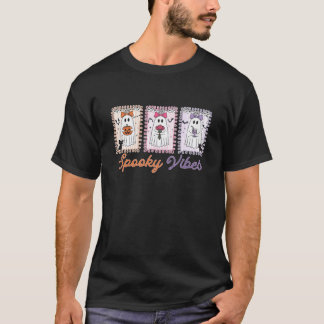 T-shirt Vibes Fantômes Rétro Halloween Fantôme Spooky Vi