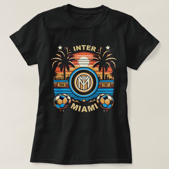 T-shirt Vibes Football de Miami Beach : Célébrer Inter Mia (Design devant)