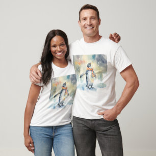 T-shirt Vibes hiver Aquarelle Penguin