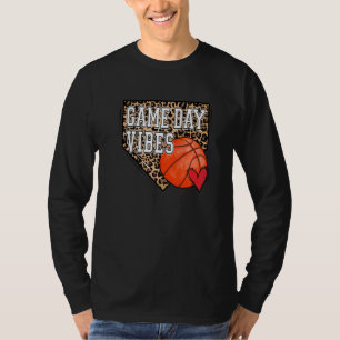 T-shirt Vibes Jour de Basketball Bleu Léopard Basketb
