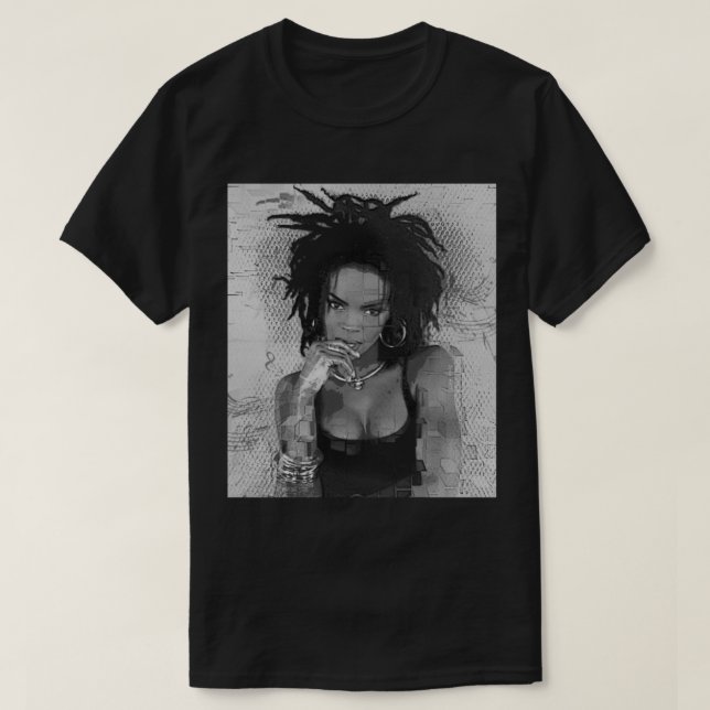 T-shirt vibes magiques Lauryn Hill - noir et blanc - creus (Design devant)