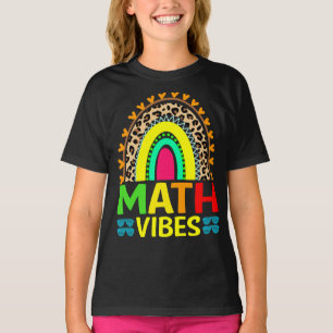 T-shirt Vibes Math Rainbow Leopard Retour À L'École T-Shir