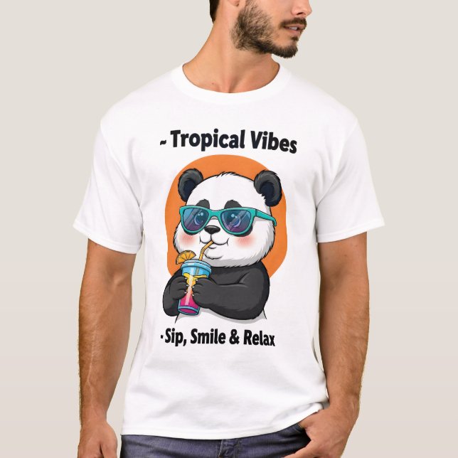 T-shirt Vibes Panda tropicales (Devant)