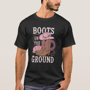 T-shirt Vibes Pink Musique Western Country Boot Boots On T