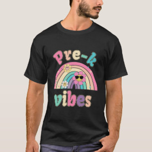T-shirt Vibes Pré-K Arc-en-ciel Retour À L'École Équipe Pr