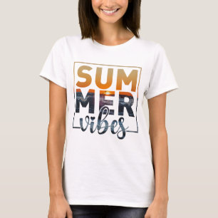 T-shirt Vibes rétro funky d'été, vacances d'été