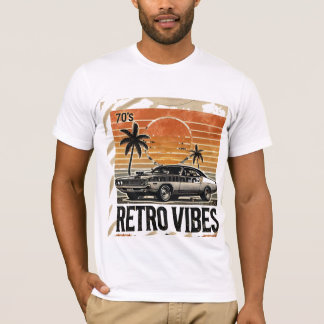 T-shirt Vibes rétro les années 70 voiture musculaire
