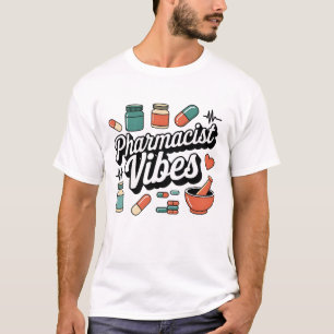 T-shirt Vibes Rétro Pharmacien Travailleur de Pharmacie Mé